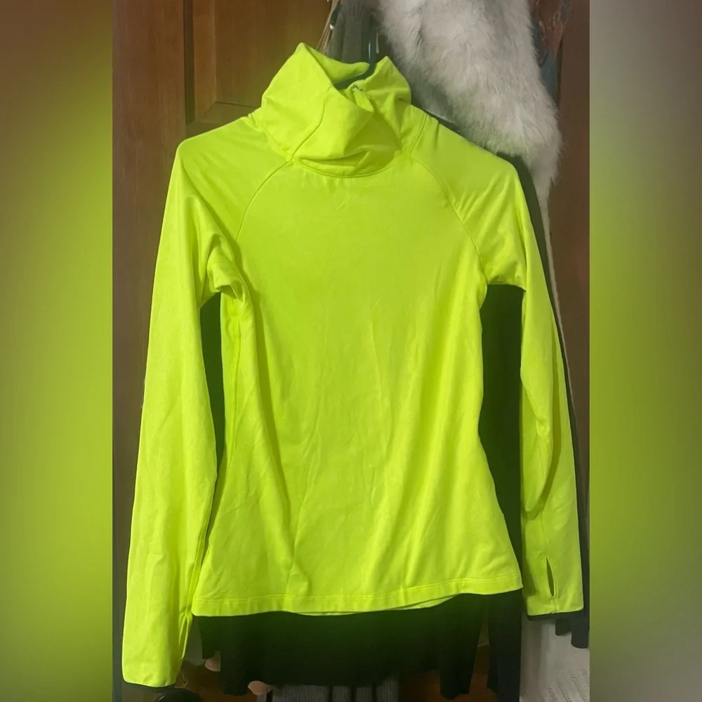 Nike-Pro Dri-Fit Yellow Long-Sleeve Turtleneck Top